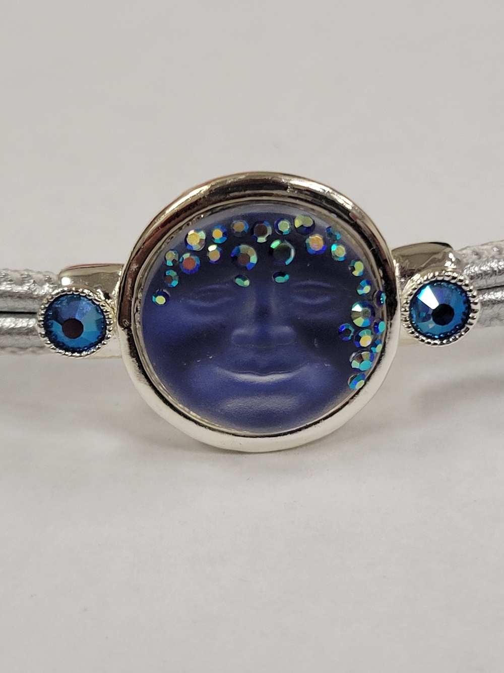 Kirks Folly Blue Seaview Moon  Silver Metallic Bracelet Lobster Clasp